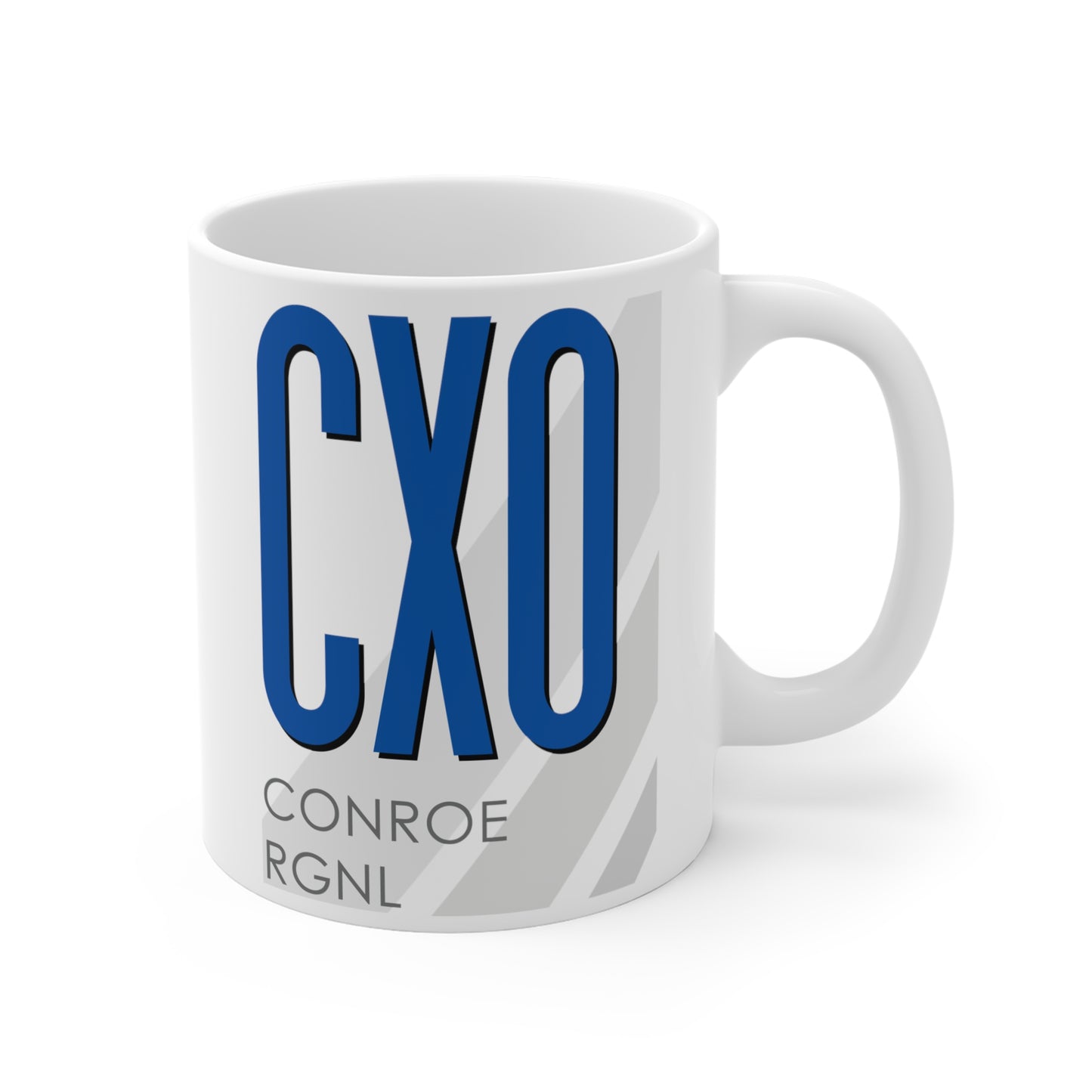 Conroe North Houston Rgnl, CXO. 11oz Airport Mug (Blue CXO)