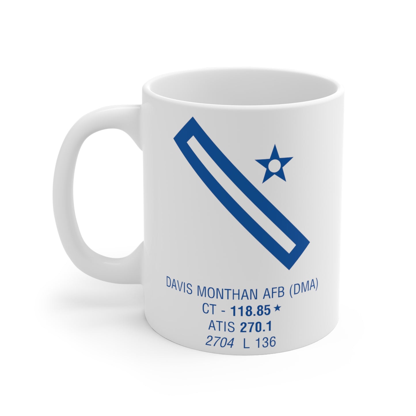 Davis Monthan AFB, DMA. 11oz Airport Mug (Magenta)