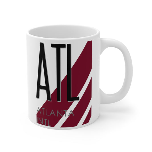 Hartsfield-Jackson Atlanta Intl, ATL. 11oz Airport Mug (Magenta)