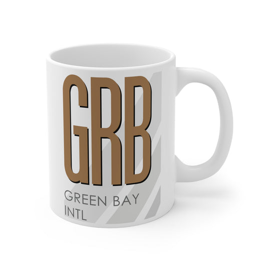 Green Bay Austin Straubel Intl, GRB. 11oz Airport Mug (Brown)