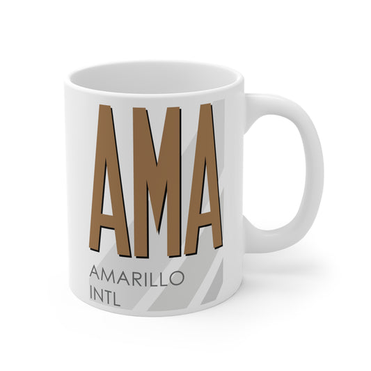 Rick Husband Amarillo Intl, AMA. 11oz Airport Mug (Brown)