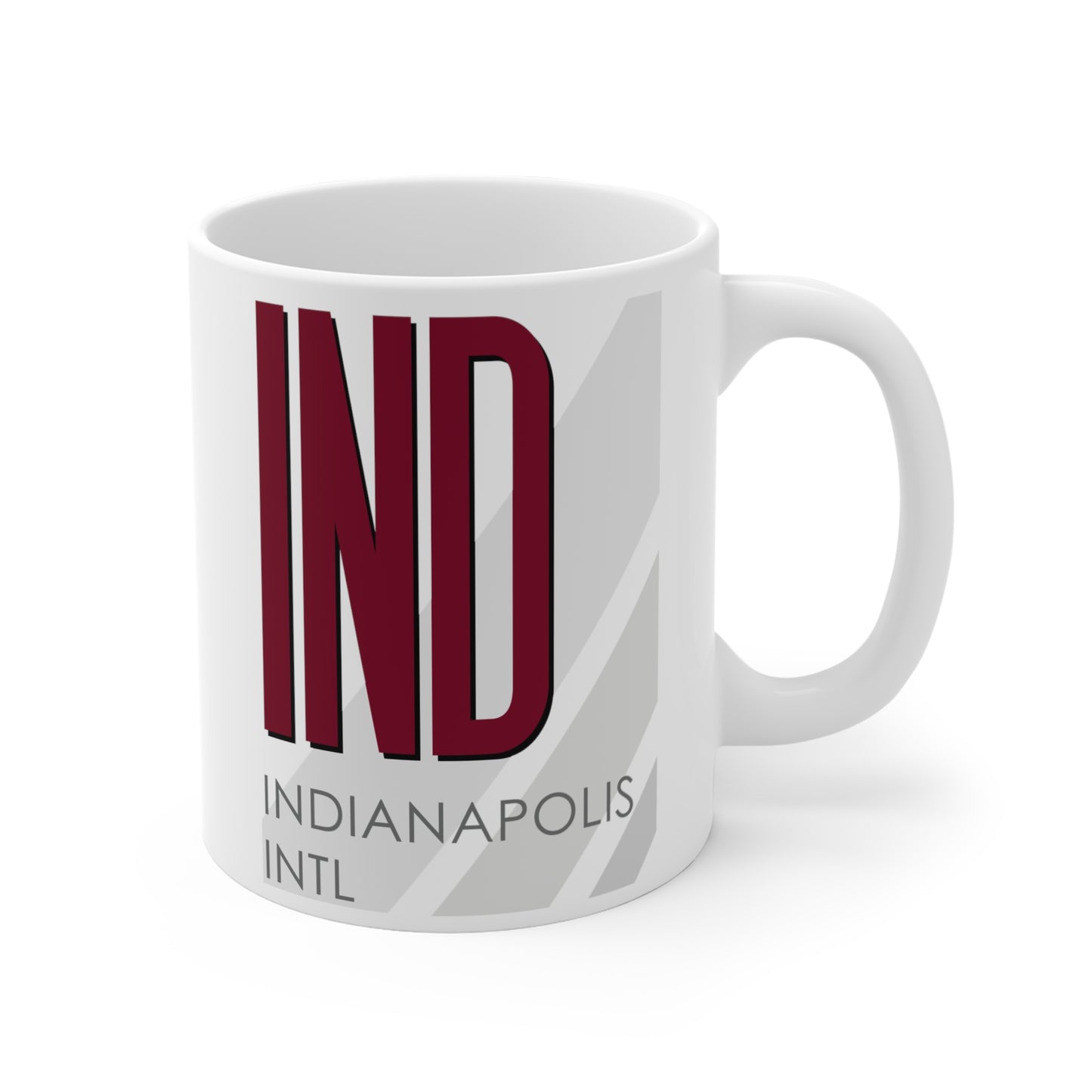 Indianapolis Intl, IND. 11oz Airport Mug (Magenta)