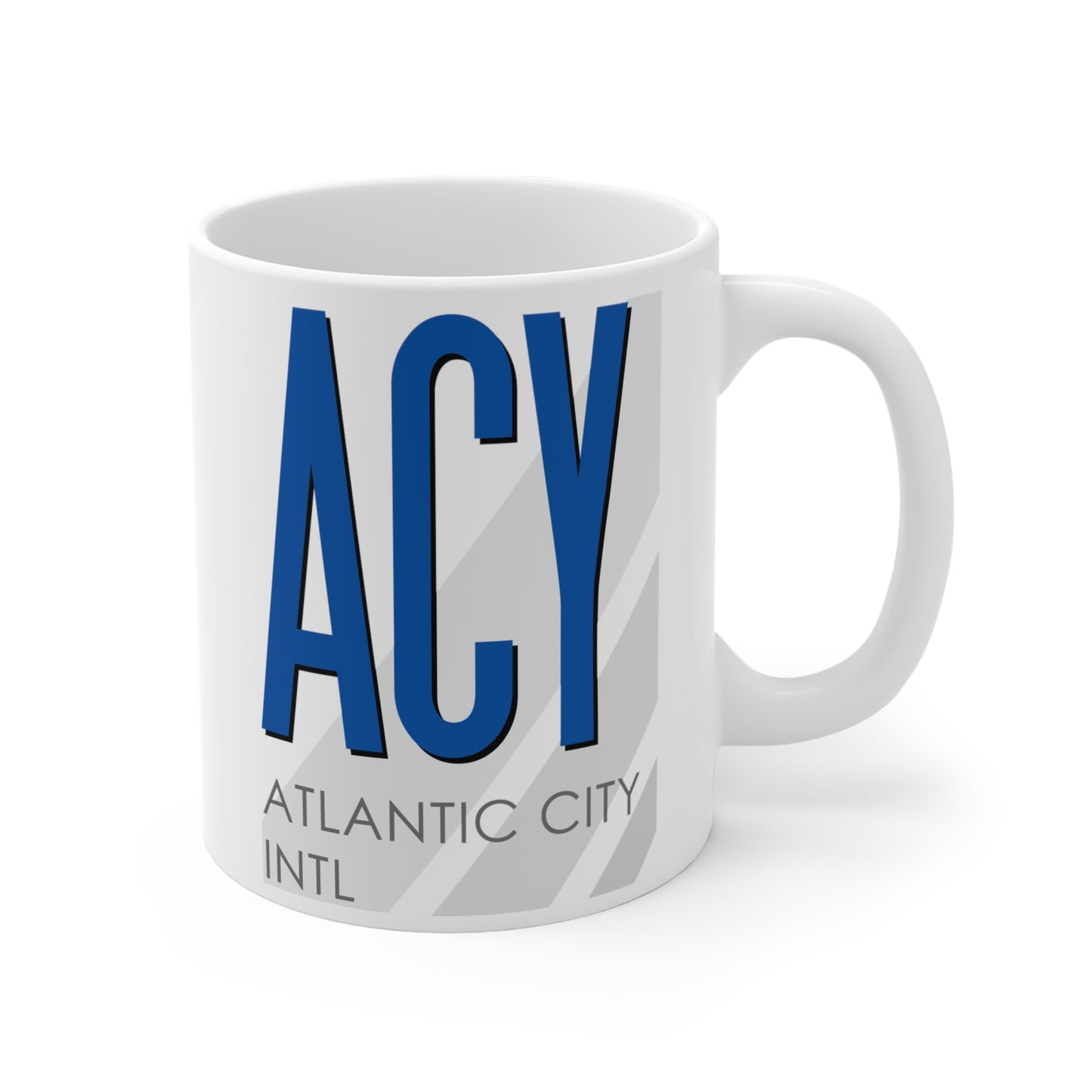 Atlantic City Intl, ACY. 11oz Airport Mug (Blue)