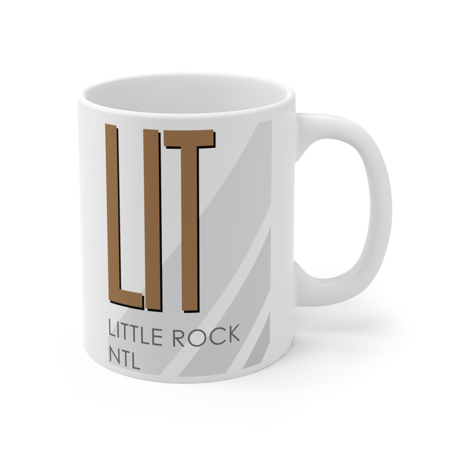 Little Rock Ntl Adams Fld, LIT. 11oz Airport Mug (Brown)