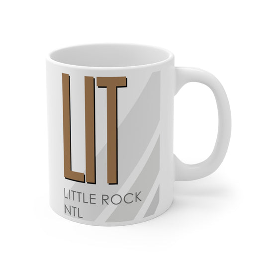 Little Rock Ntl Adams Fld, LIT. 11oz Airport Mug (Brown)