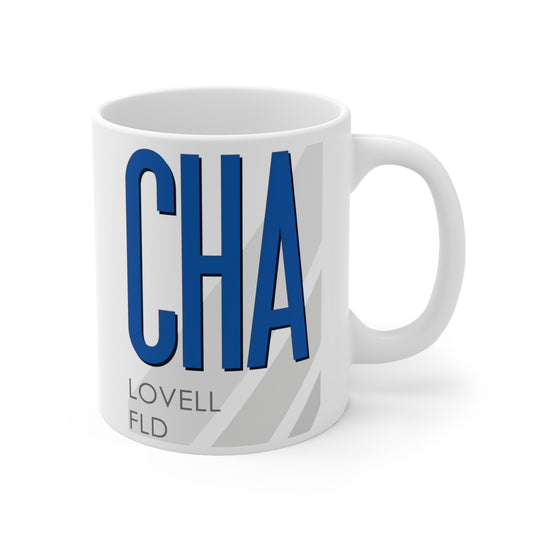 Lovell Fld, CHA. 11oz Airport Mug (Blue)