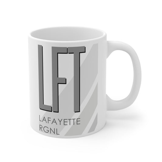 Lafayette Rgnl Paul Fournet Fld, LFT. 11oz Airport Mug (Gray)