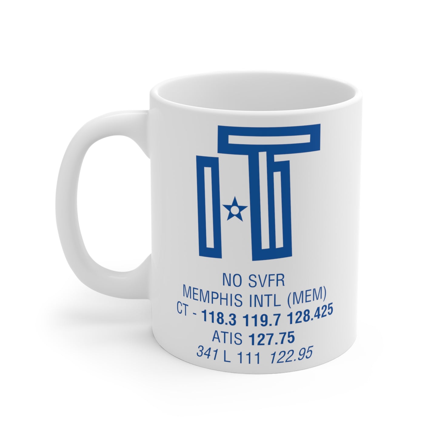 Memphis Intl, MEM. 11oz Airport Mug (Cool Brown)