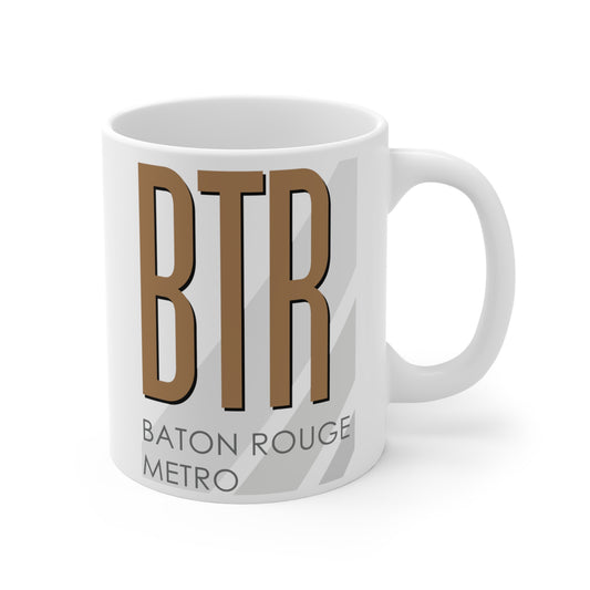 Baton Rouge Metro Ryan Fld, BTR. 11oz Airport Mug (Brown)