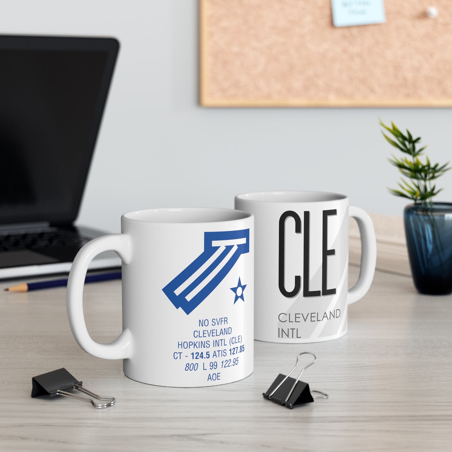 Cleveland-Hopkins Intl, CLE. 11oz Airport Mug (White)