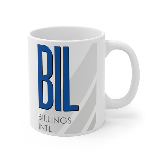 Billings Logan Intl, BIL. 11oz Airport Mug (Blue)