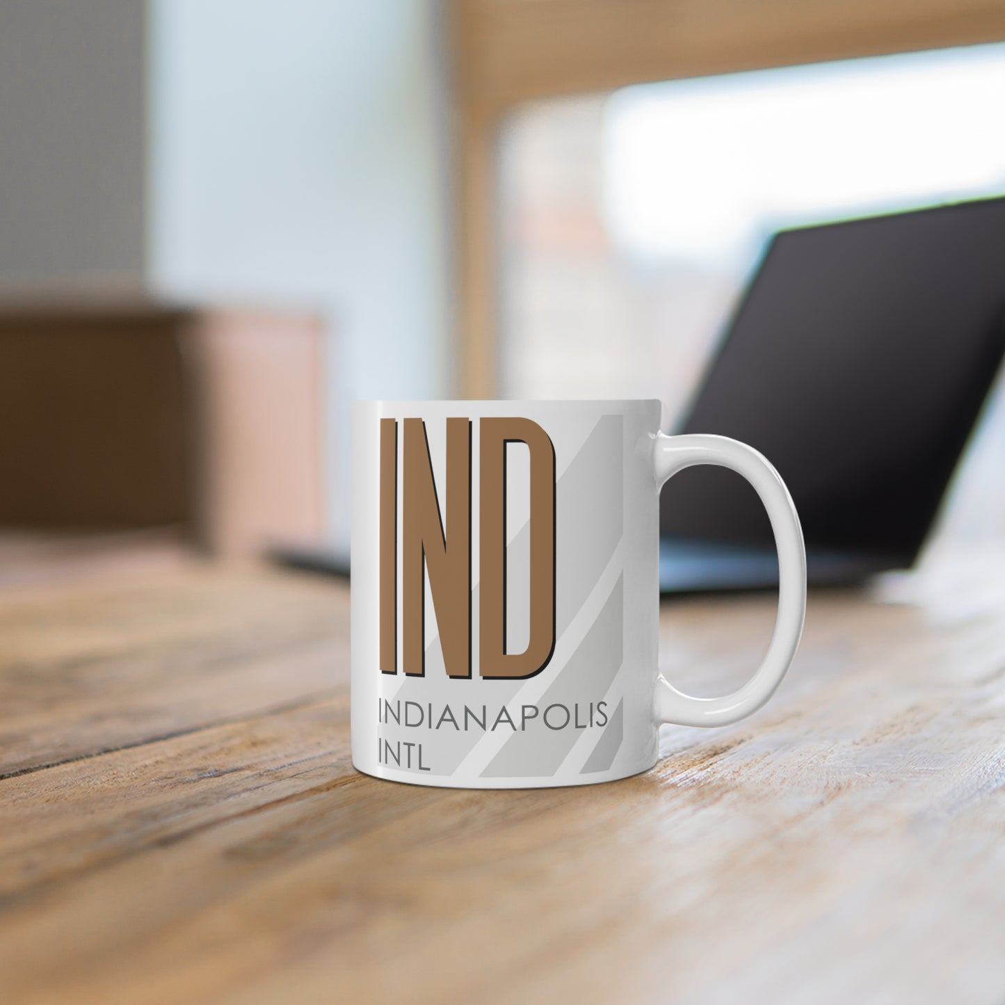 Indianapolis Intl, IND. 11oz Airport Mug (Brown)